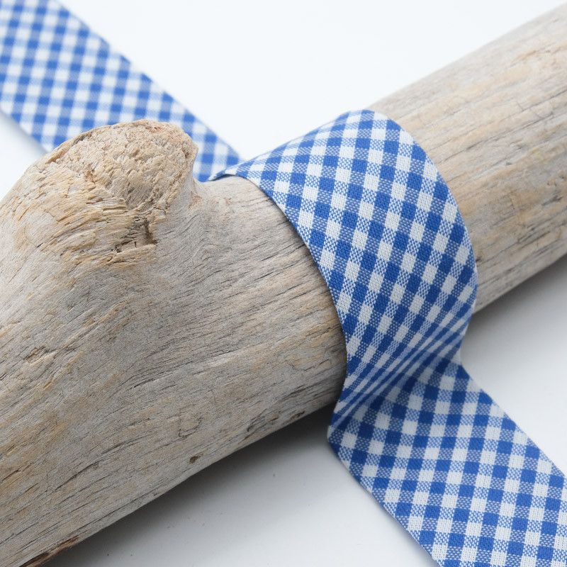 Biais Vichy 30MM Bleu - Maison Klem